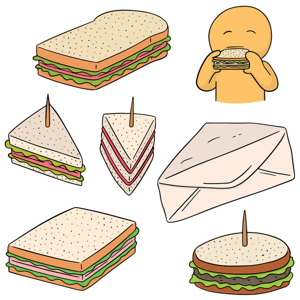 insieme vettoriale di sandwich - Vettoriali, immagini