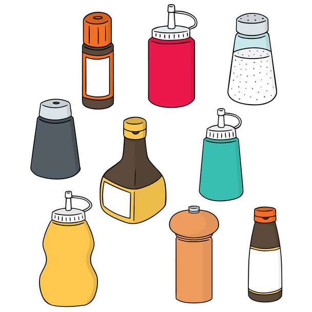 vector conjunto de botella de condimento
 - Vector, Imagen
