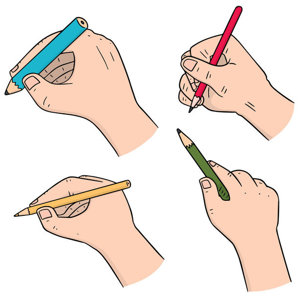 φορέα που του χεριού που γράφει με μολύβι - Διάνυσμα, εικόνα