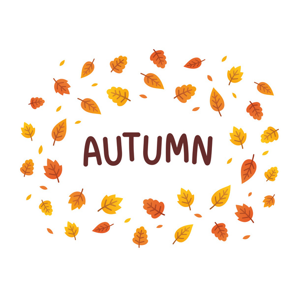 Autumn leaves text frame - Wektor, obraz