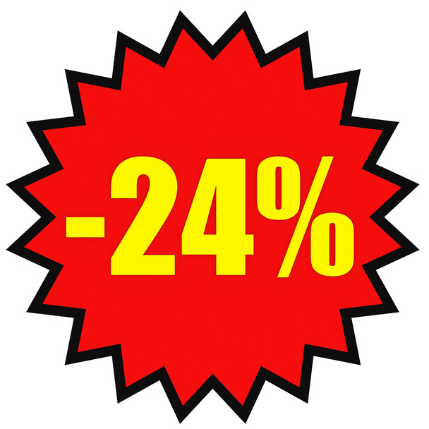 Discount 24 percent off. 3D illustration on white background. - Foto, afbeelding