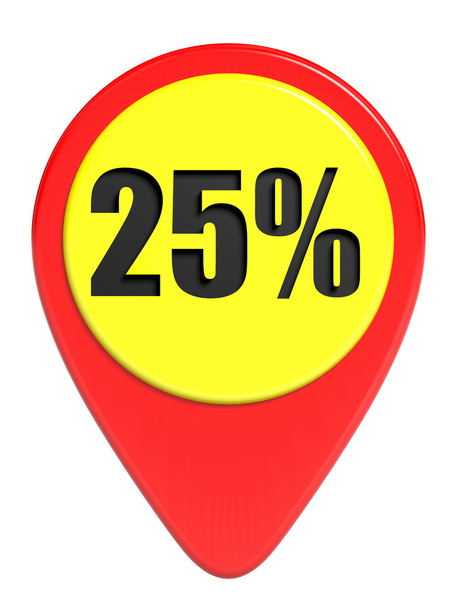 Discount 25 percent off. 3D illustration on white background. - Foto, imagen