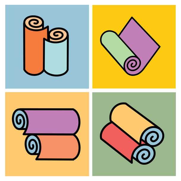 Roll of Wallpaper, icons, vector illustration - Vector, Image