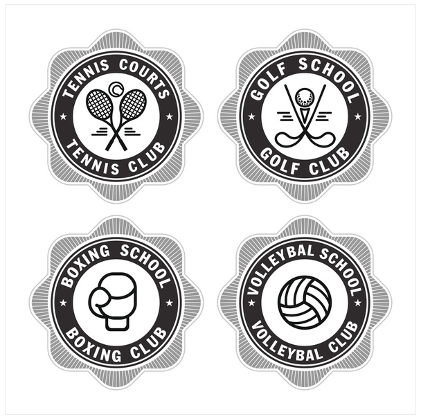  Logo wektor sportowy logo. Tenis, boks, siatkówka, Golf. Szkoły sportowe - Wektor, obraz