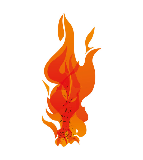 Narancssárga láng ikonra. Tűzvédelmi koncepció. Vektorgrafikus - Vektor, kép