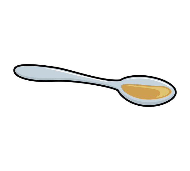 Spoon with medicine icon. Medical and Health care. Vector graphi - Vector, Image