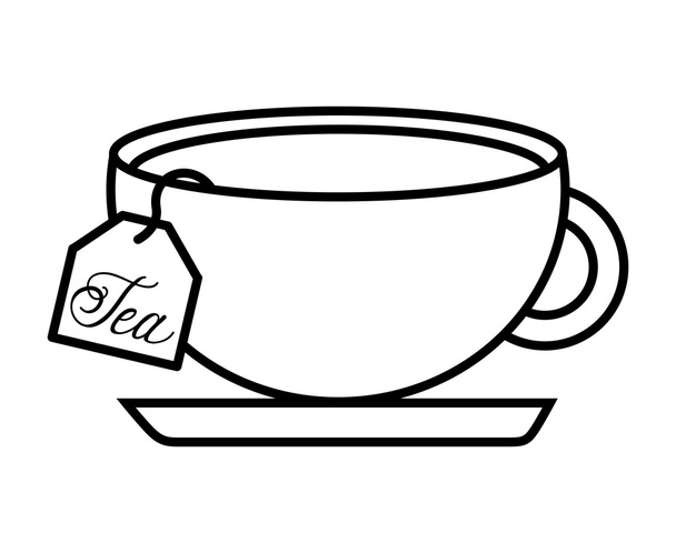 tea cup with bag isolated icon design - Wektor, obraz