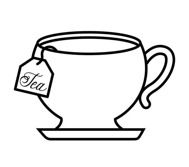 tea cup with bag isolated icon design - Wektor, obraz