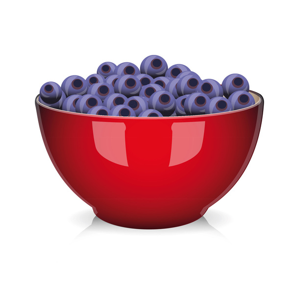 Bowl with blueberries vector - Vector, Image