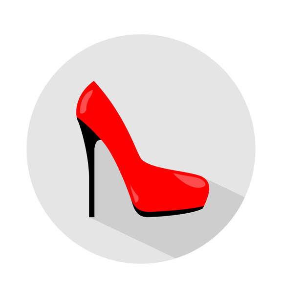 Flat colored shoes icon, elegant woman red shoes sign, vector illustration - Vector, imagen
