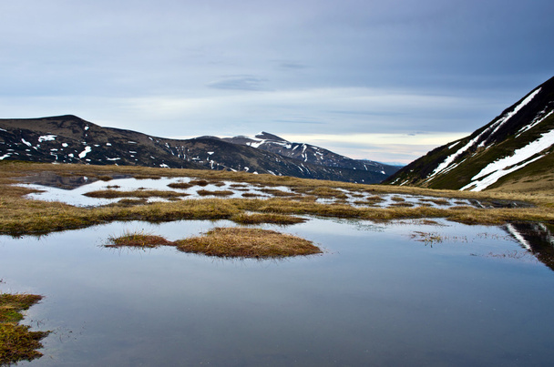 Belleza de la naturaleza del norte. Río de montaña en el paisaje de primavera
 - Foto, Imagen