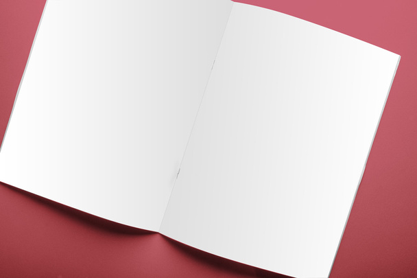 Blank magazine cover template isolated on red background - Photo, Image