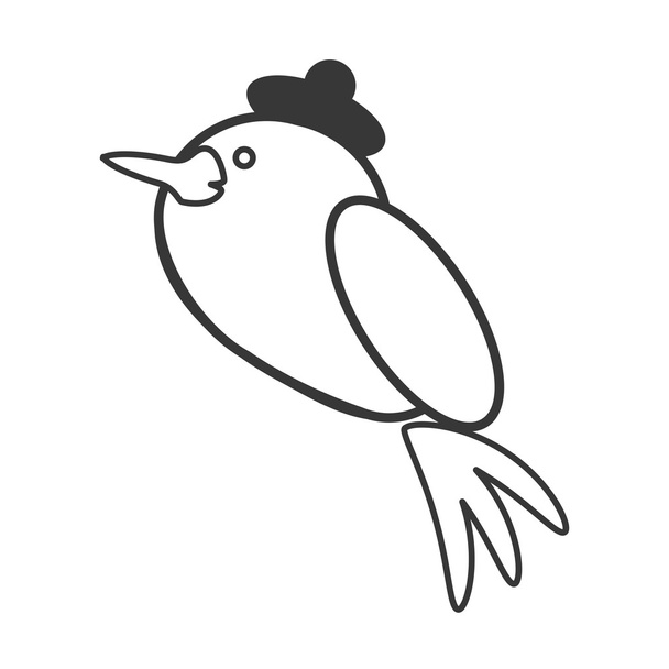 cute bird animal icon - Vector, Image