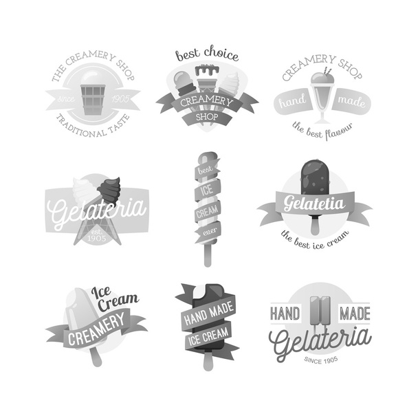 Icecream badge food logo vector illustration. - Vektor, obrázek