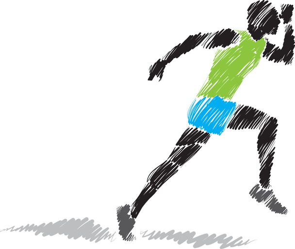 Mann Läufer Pinsel Illustration - Vektor, Bild