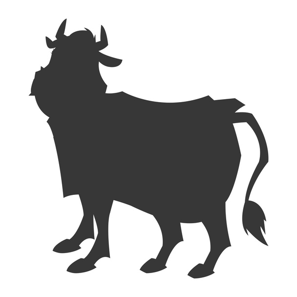 Bull kreskówka sylwetka ikona - Wektor, obraz