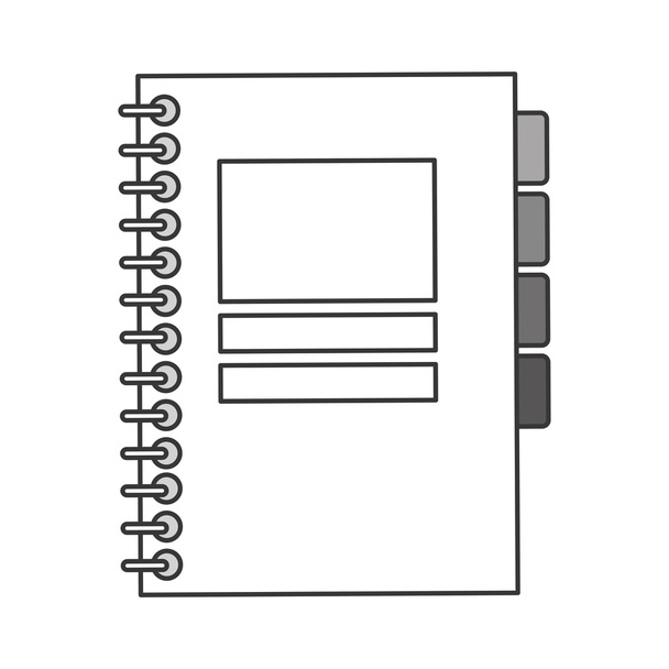 geschlossenes kabelgebundenes Notizbuch - Vektor, Bild