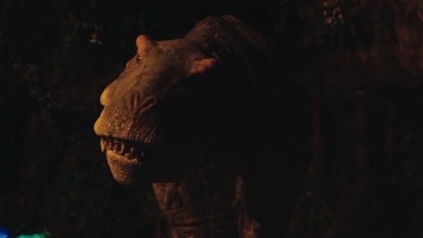 terrible tyrannosaurus in prehistoric jungle - Video, Çekim