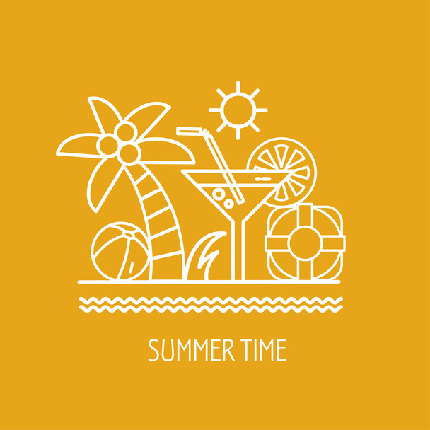 Літо. Векторний логотип літній відпочинок біля моря
. - Вектор, зображення