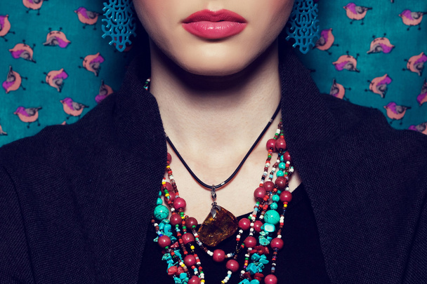 Exotic beauty concept. Beautiful young woman with bright make-up - Foto, immagini
