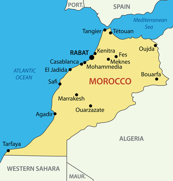 Reino de Marrocos - mapa vetorial
 - Vetor, Imagem