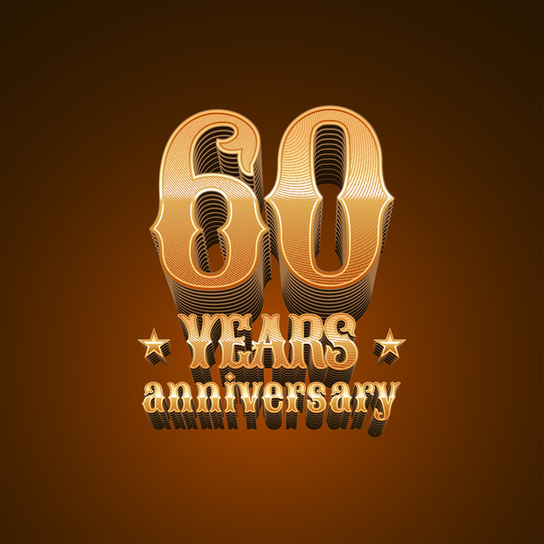 60 yıl yıldönümü vektör logosu - Vektör, Görsel