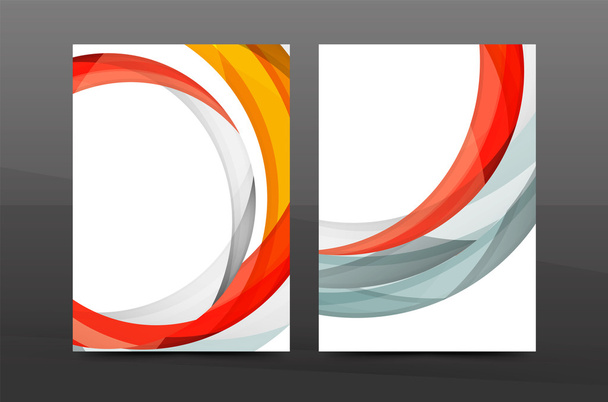 Kleur golven abstracte achtergrond geometrische A4 business print sjabloon - Vector, afbeelding