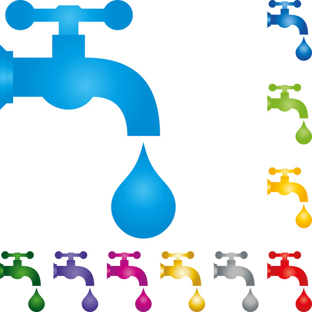 Logo, Wasserkran, Tropfen, liquid - Vector, Image