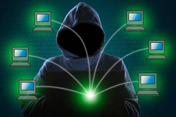 hacker de red informática anónima con capucha sin rostro
 - Foto, imagen