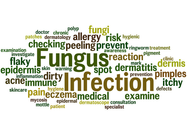 Infekcji grzyba, słowo cloud koncepcja - Zdjęcie, obraz