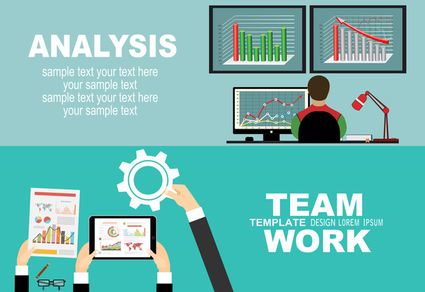 Web banner for business analysis and planning - Vector, Image