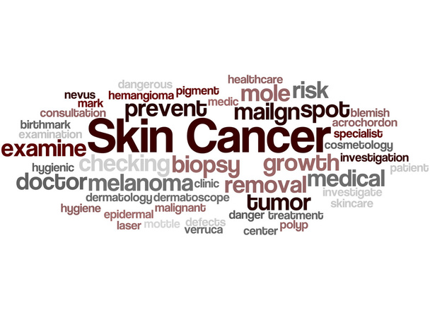 Cancro da pele, conceito de nuvem de palavras 8
 - Foto, Imagem