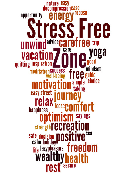 Stress vrije Zone, word cloud concept 4 - Foto, afbeelding