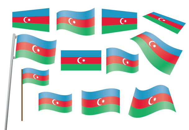Azerbajdzsán zászlaja - Vektor, kép