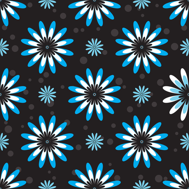 floral black seamless pattern - Vektor, kép