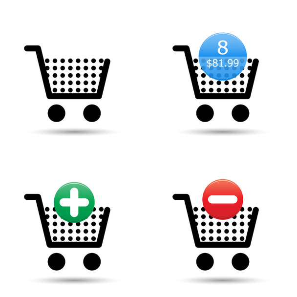 Shopping cart icons set - Vettoriali, immagini