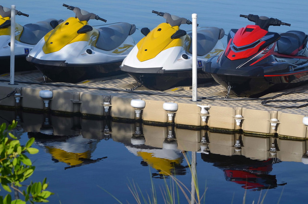 Jet Skis Stored on a Floating Dock - Photo, Image
