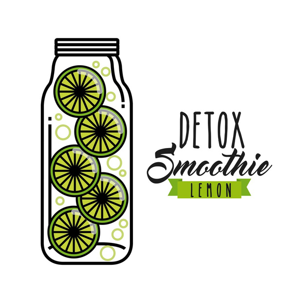 Lemon Detox ikona. Smoothie i Juice Design. Grafika wektorowa - Wektor, obraz