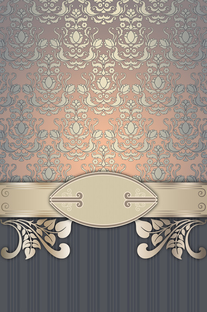 Decorative background with ornaments and frame. - 写真・画像