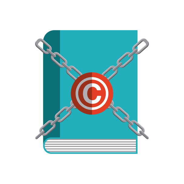 Kniha a ikona c. Návrh autorských práv. Vektorová grafika - Vektor, obrázek