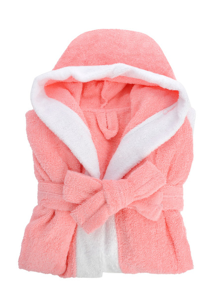 Pink bathrobe isolated on white background - Photo, Image