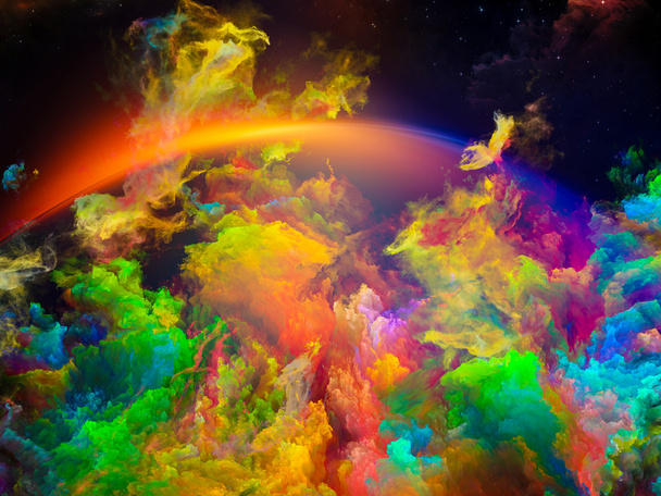 Farbenfroher Weltraumnebel  - Foto, Bild