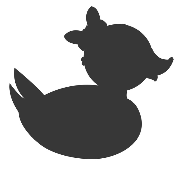 toy rubber duck with bow icon - Vector, Image