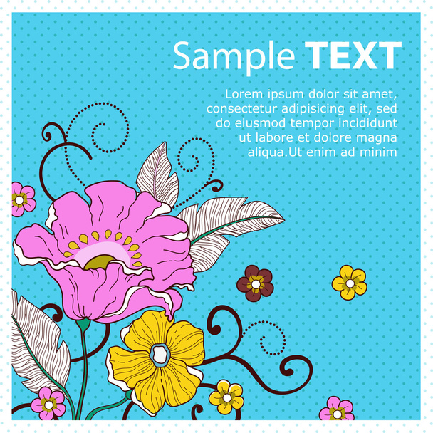 Card with flowers_peas - Vecteur, image