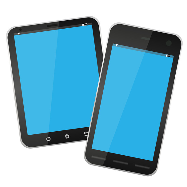 Tablet PC and mobile phone - Vector, Image