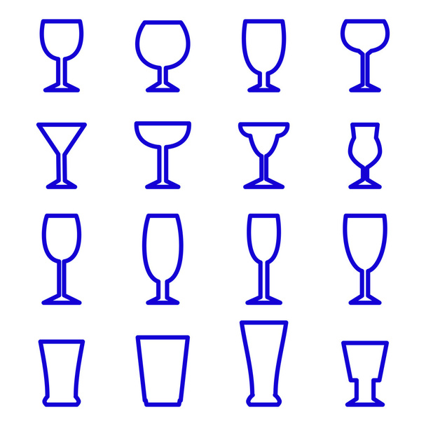 vector of Drink glass icons  - Vector, Image