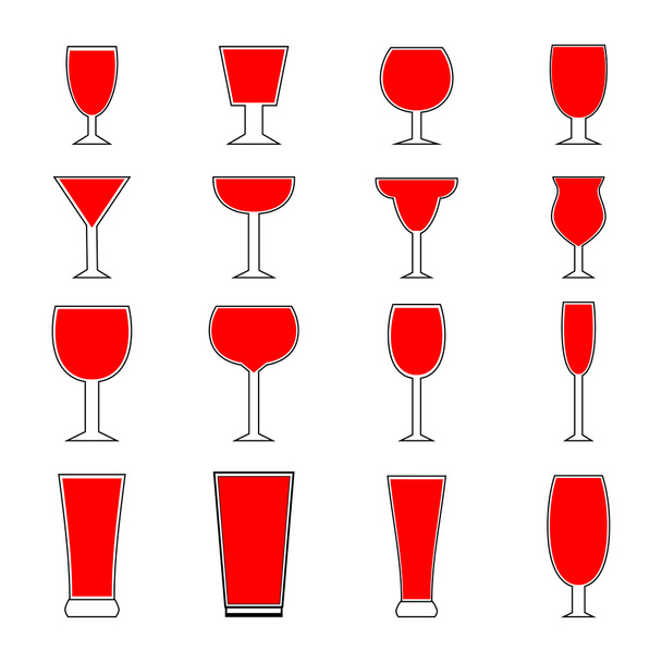 vector de iconos de vidrio de bebida
  - Vector, Imagen