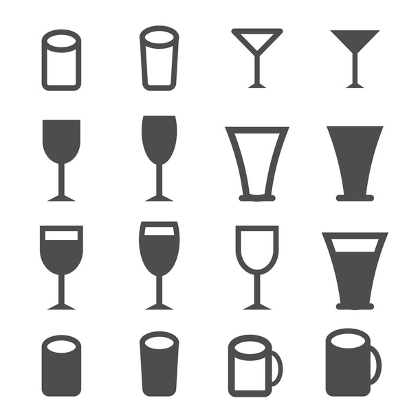vector de iconos de vidrio de bebida
  - Vector, Imagen