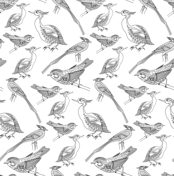 Seamless pattern with birds. - Vetor, Imagem