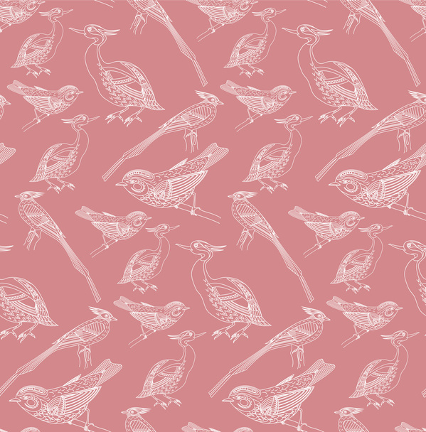 Seamless pattern with birds. - Vector, Imagen